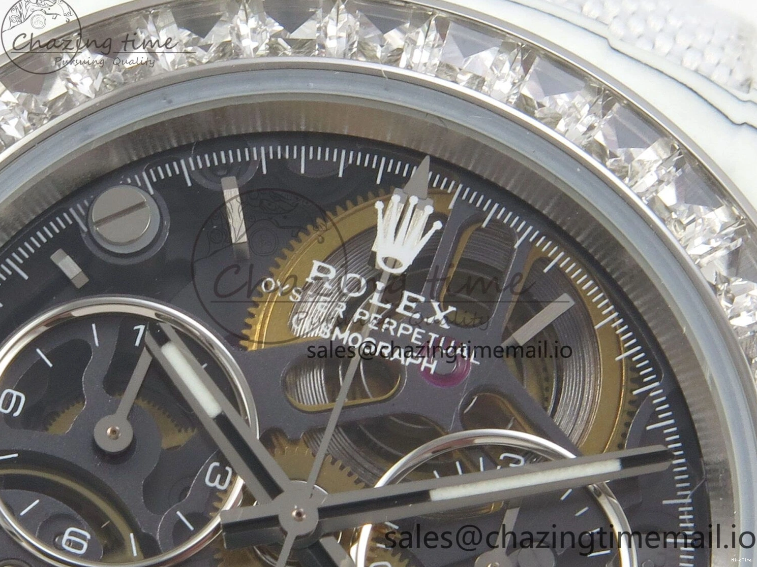 MiroTime 0301 Daytona Cosmograph White Carbon MPF Best Blaken Skeleton Dial on White Nylon Strap A FreshLook 314